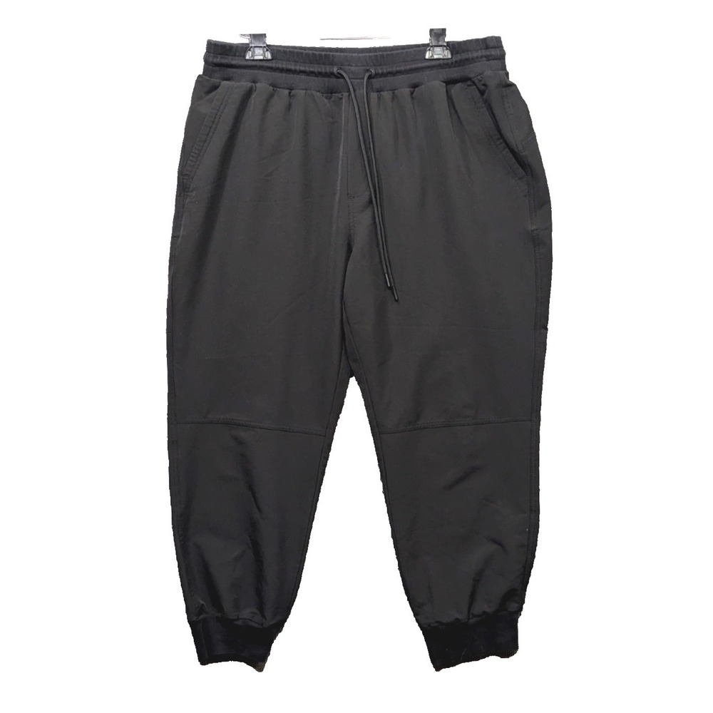 OLD NAVY Black Joggers Pants STRETCHTECH Water Repellent DRAWSTRING Pockets XXL